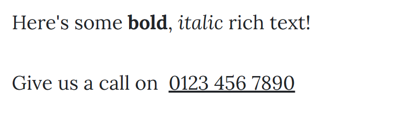 A screenshot of the RTE contents with the RTE Block replaced by the markup from my view.