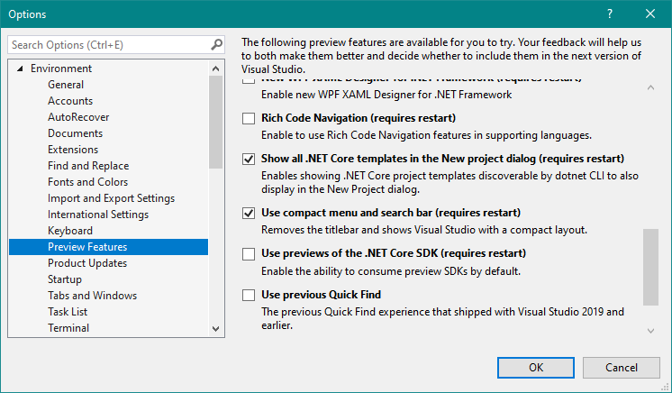 You'll need to enable Options> Environment > Preview Features "Show all .NET Core templates in the New project Dialog"